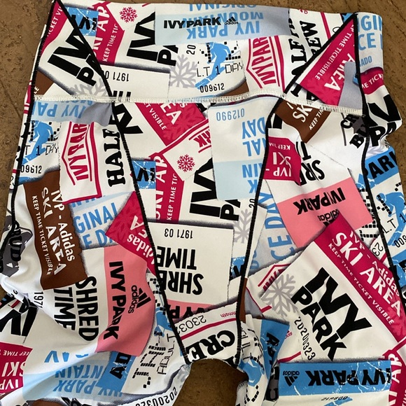 Adidas X /Ivy Park! high rise ski tag legging/tight multi coloured prints Small - Picture 9 of 17